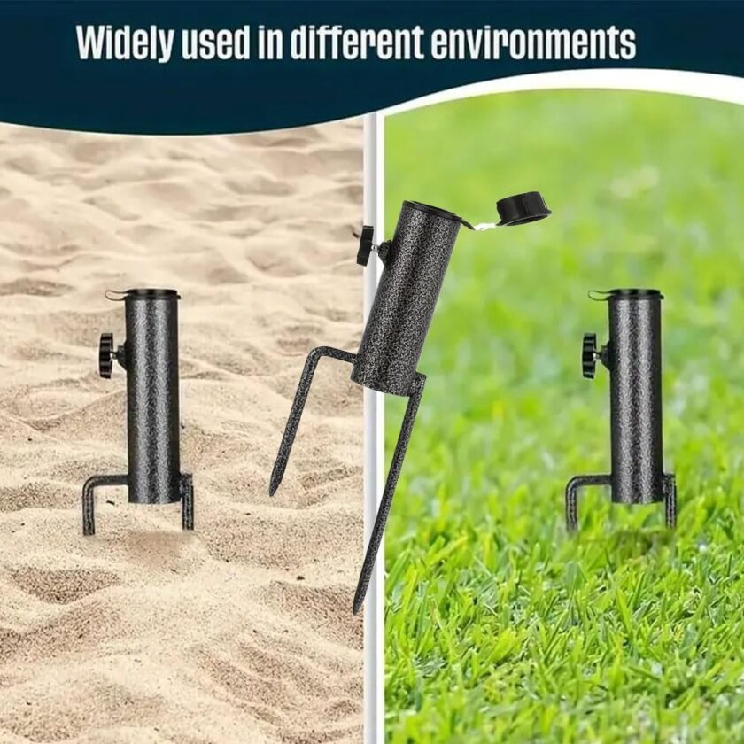 Heavy-Duty Adjustable Spiral Ground Anchor Umbrella Holder - Image 2