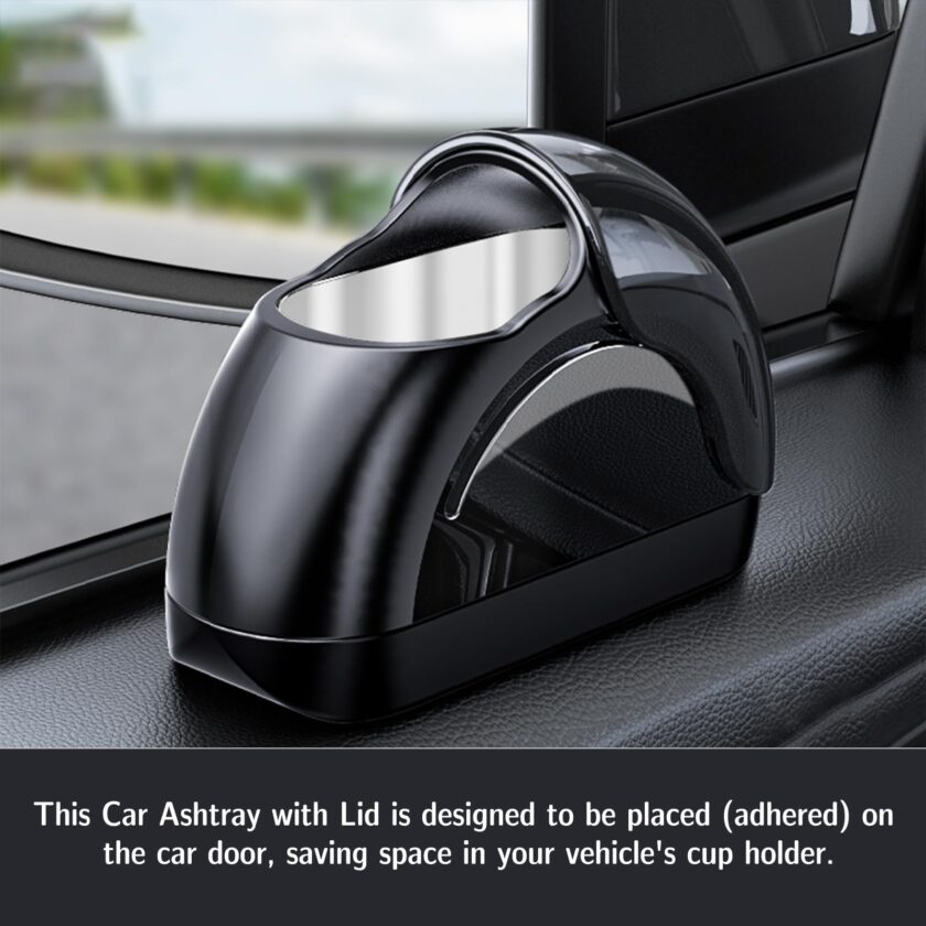 Slide-Lid Car Ashtray — Compact, Odor-Sealing & LED-Lit - Image 6