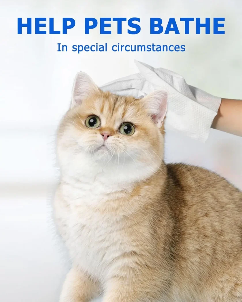 Pet Bathing Wipes for Dogs & Cats, Cleaning & Deodorizing Grooming Gloves - Image 4