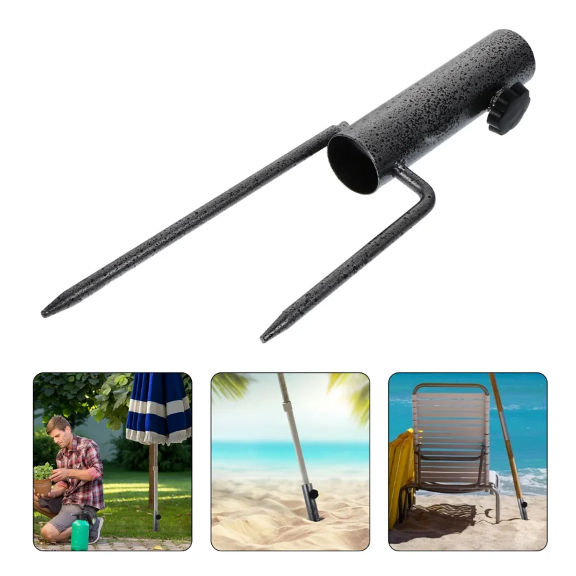 Heavy-Duty Adjustable Spiral Ground Anchor Umbrella Holder